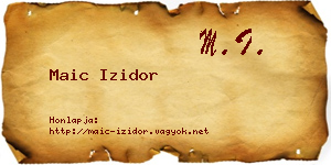 Maic Izidor névjegykártya